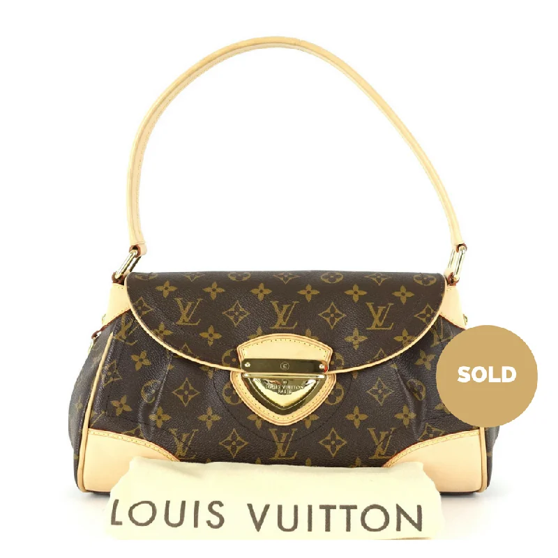 Louis Vuitton backpacks with a padded back panel for comfort during long - wearBeverly MM Monogram Canvas Shoulder Bag