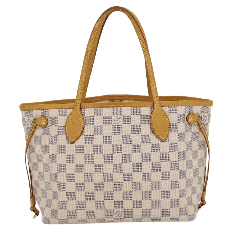 Louis Vuitton Neverfull bags with large capacity for everyday essentialsLOUIS VUITTON Damier Azur Neverfull PM Tote Bag N51110 LV Auth am2792g