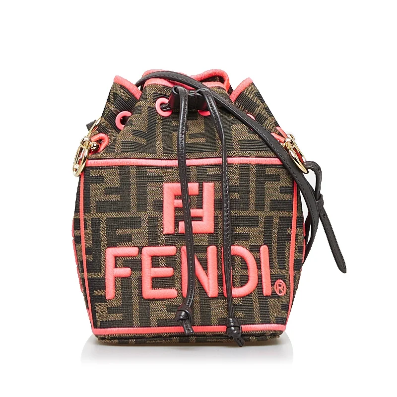 Fendi crossbody bags with a detachable fanny pack strap for a trendy and practical optionFendi Roma Amor Mon Tresor Brown Zucca Canvas