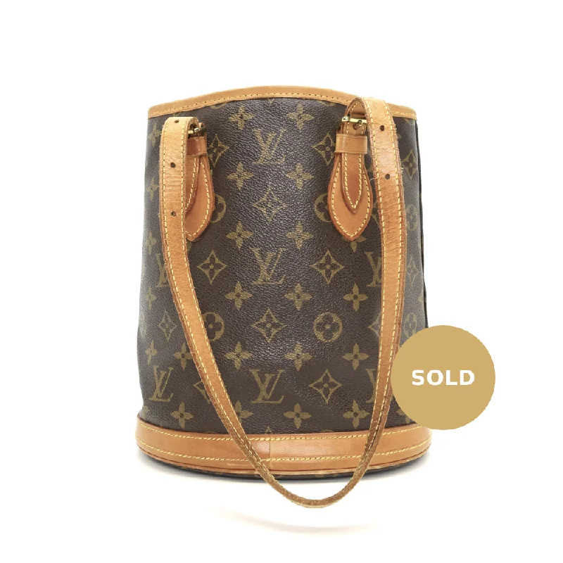 Ladies Louis Vuitton shoulder bags with a tassel decoration for charmPetit Bucket Monogram Canvas Tote Bag