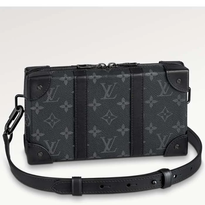 Louis Vuitton bags with a chain - link trim and a leather body for a modern edgeLouis Vuitton LV Unisex Soft Trunk Wearable Wallet Black Monogram Eclipse Coated Canvas