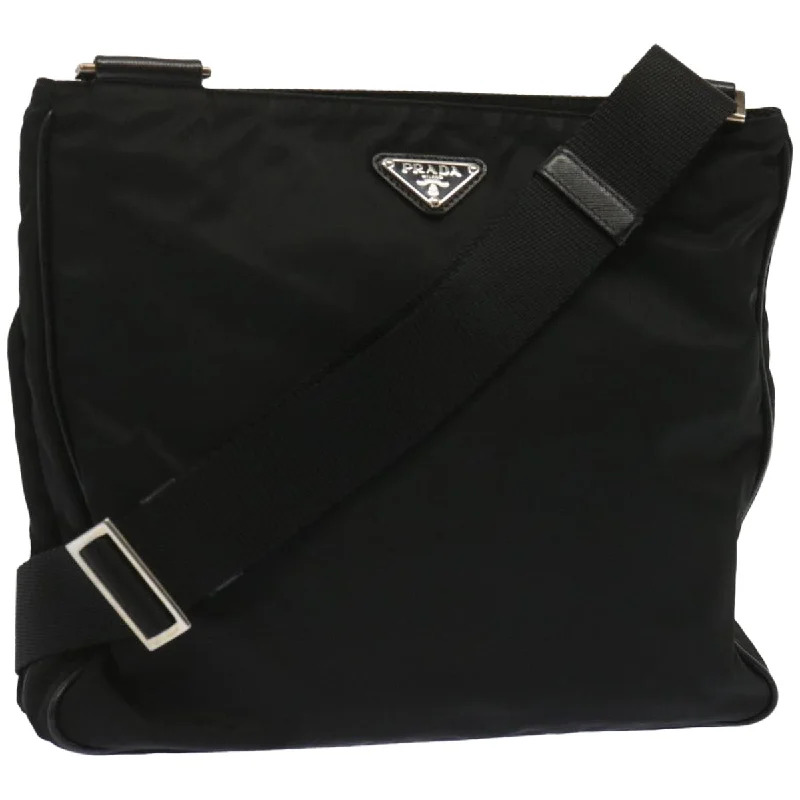 Prada nylon backpacks with a sleek, minimalist appearancePRADA Shoulder Bag Nylon Black Auth 67447