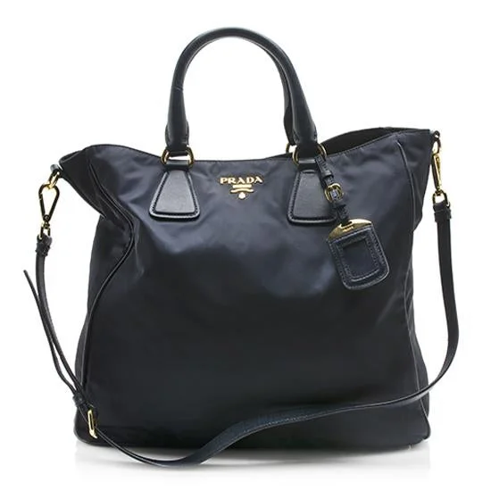 Prada handbags with a patent - leather finish for a shiny and sophisticated appearancePrada Tessuto Top Handle Tote