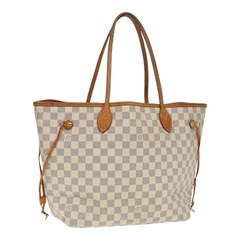 Louis Vuitton Neverfull bags with large capacity for everyday essentialsLOUIS VUITTON Damier Azur Neverfull MM Tote Bag N41605 LV Auth hk1644