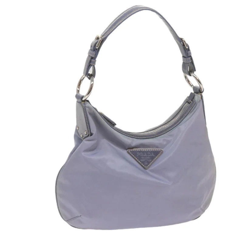 Prada crossbody bags with a woven leather strap for a unique texturePRADA Shoulder Bag Nylon Light Blue Auth 68673