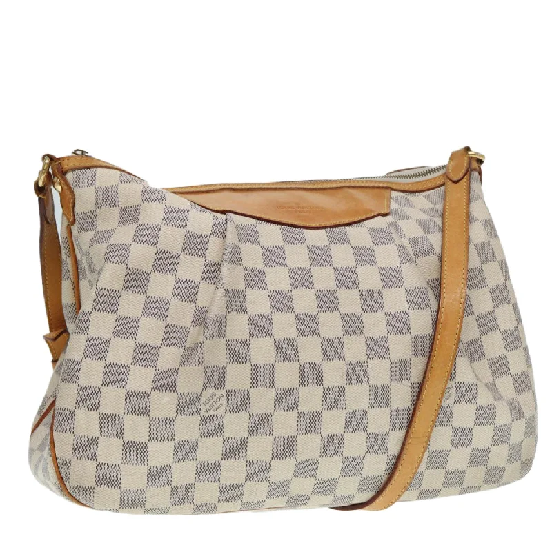 Louis Vuitton bags with a magnetic snap closure for easy accessLOUIS VUITTON Damier Azur Siracusa MM Shoulder Bag N41112 LV Auth 87968