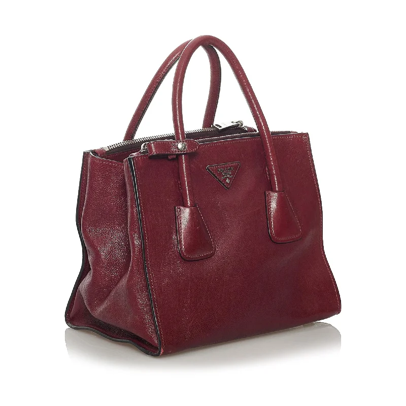 Prada Galleria bags with a structured silhouette for a professional lookPrada Glace Calf Twin Pocket Leather Satchel 29132