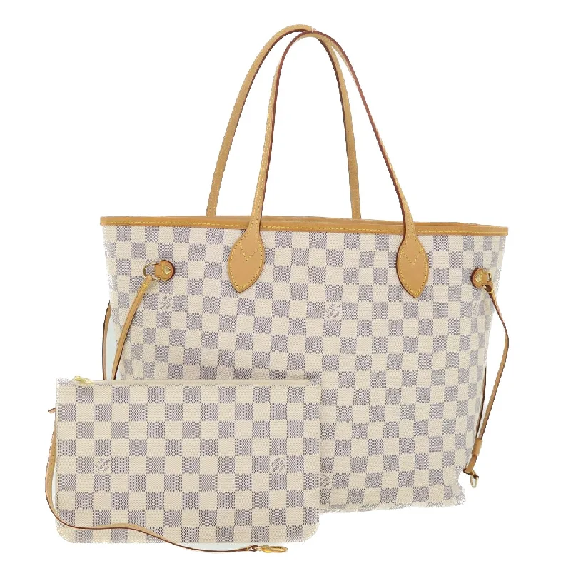 Louis Vuitton bags with a zippered interior pocket for better organizationLOUIS VUITTON Damier Azur Neverfull MM Tote Bag N41605 LV Auth 54291A