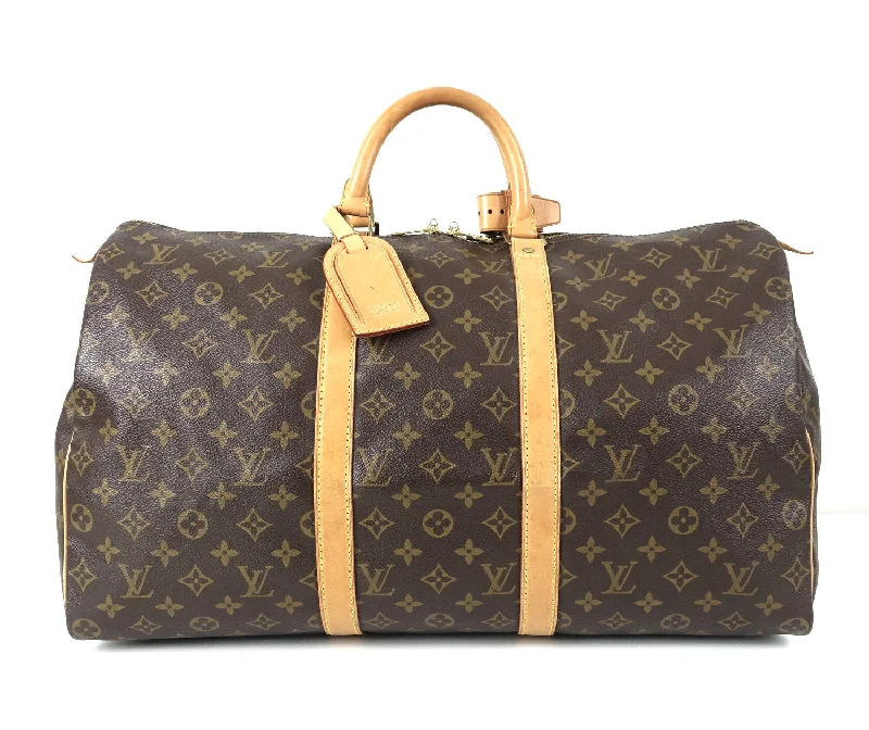 Louis Vuitton bags with a detachable mobile phone holder for convenienceKeepall 50 Monogram Canvas Travel Bag