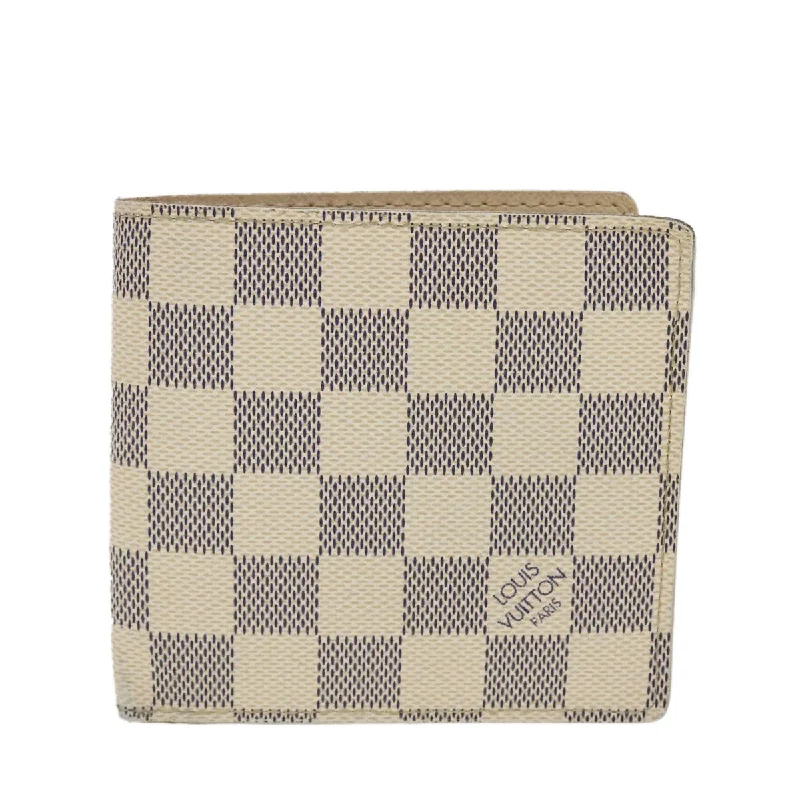 Louis Vuitton bags with a zip - around closure for enhanced securityLOUIS VUITTON Damier Azur Porte Feuille Marco Bifold Wallet N60018 LV Auth 39919