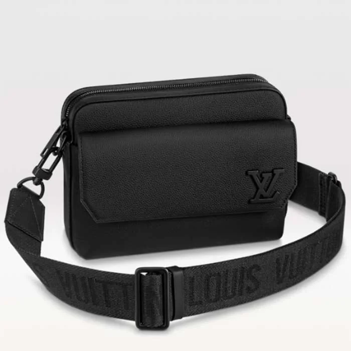 Louis Vuitton Twist bags with a snakeskin - effect panel for a bold lookLouis Vuitton Unisex LV Fastline Messenger Black Cowhide Leather Zipped Closure