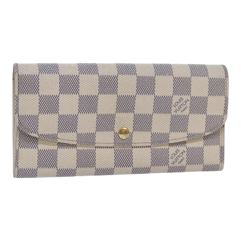 Louis Vuitton Twist bags with a snakeskin - effect panel for a bold lookLOUIS VUITTON Damier Azur Portefeuille Emily Long Wallet N41625 LV Auth ki4863