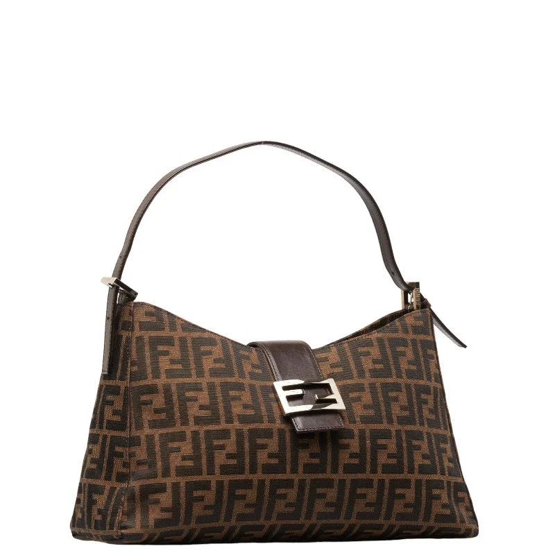 Fendi tote bags with a water - resistant lining for practicality during rainy daysFendi Zucca  Handbag 16115 Brown Canvas Leather  Fendi