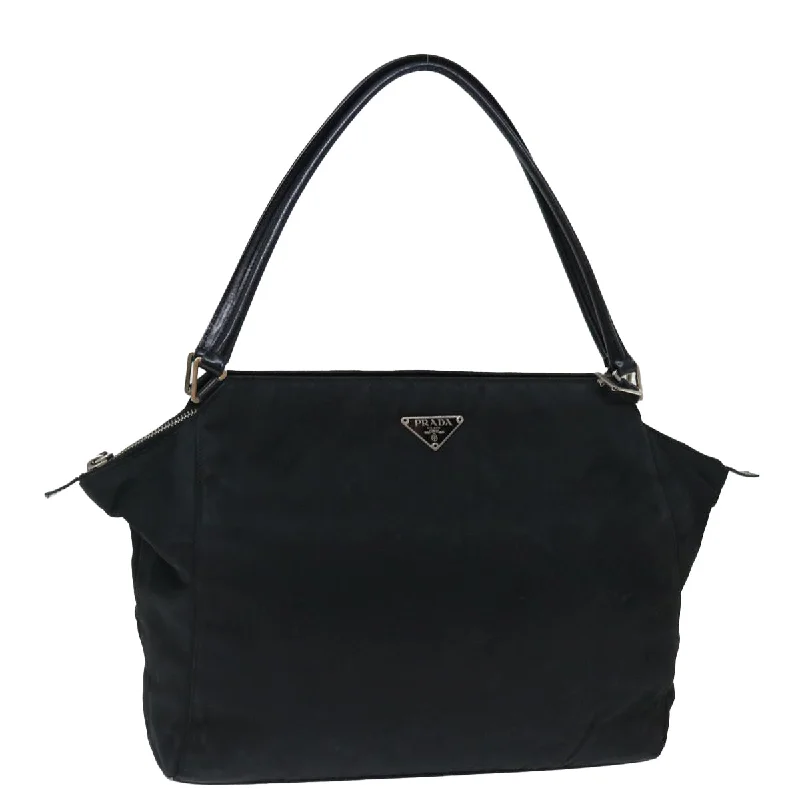 Prada bags with a front - flap pocket for quick access to essentialsPRADA Shoulder Bag Nylon Black Auth ac2887