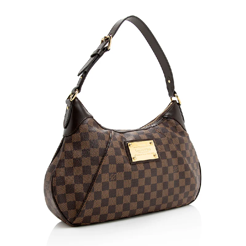 Louis Vuitton Twist bags with a contrast - colored interior for visual interestLouis Vuitton Damier Ebene Thames GM Shoulder Bag (21020)