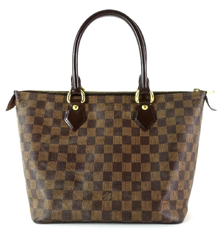 Louis Vuitton backpacks with a sleek, minimalist design for styleSaleya PM Damier Ebene Canvas Tote Bag