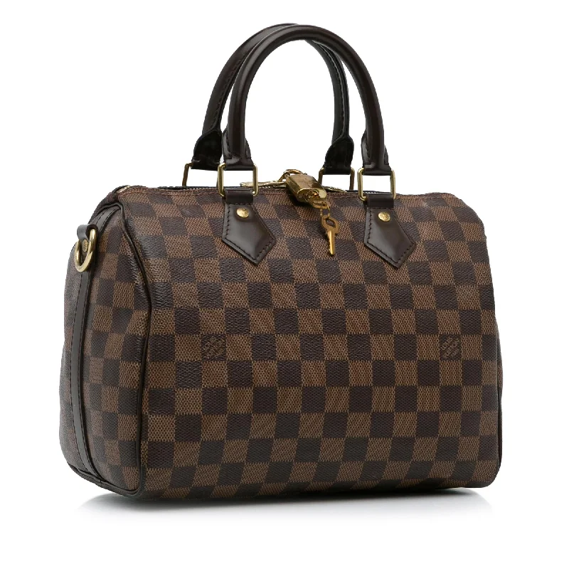 Louis Vuitton tote bags with a printed LV logo on the front for brand visibilityLouis Vuitton Damier Ebene Speedy Bandouliere 25 (mXHWO8)