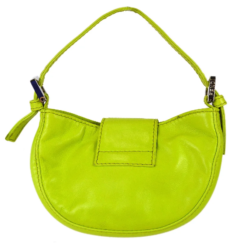 Ladies Fendi Peekaboo bags with a back - pocket organizer for better organizationFendi Light Green Lambskin Handbag