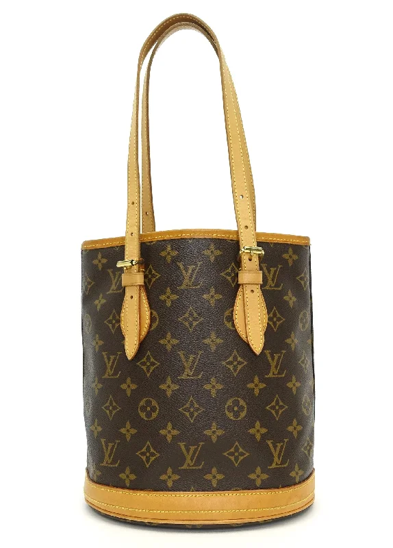 Louis Vuitton bags with a zippered interior pocket for better organizationPetit Bucket Monogram Canvas Tote Bag