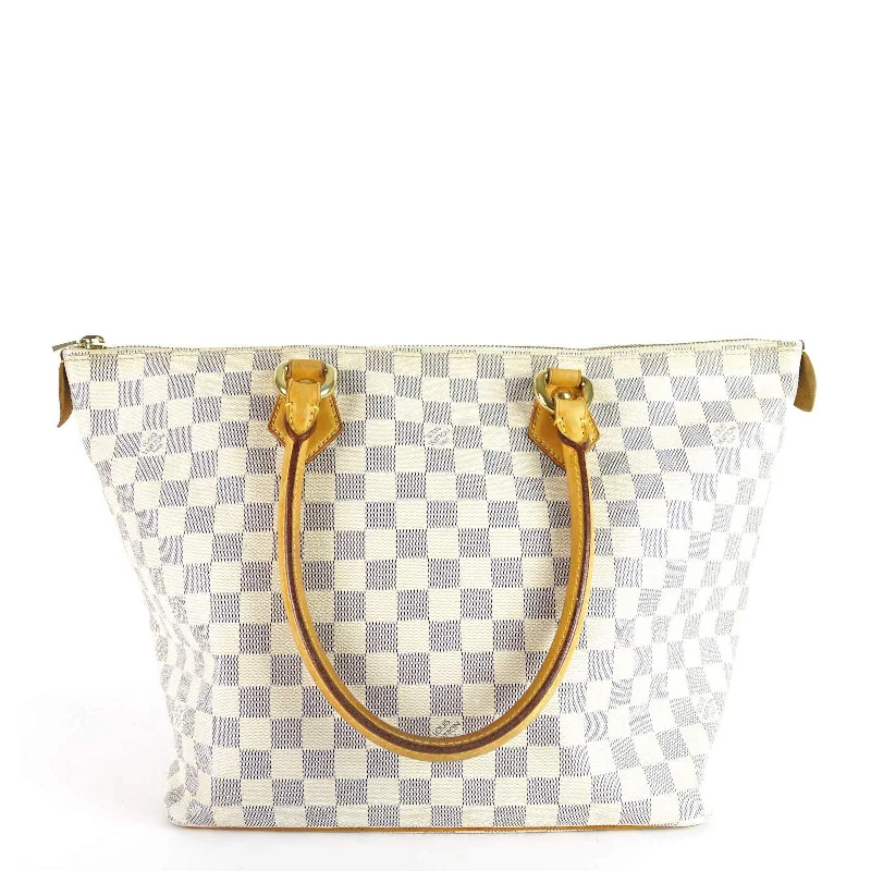 Louis Vuitton backpacks with a sleek, minimalist design for styleSaleya MM Damier Azur Canvas Tote Bag