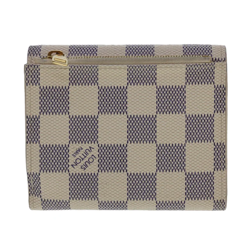 Louis Vuitton bags with a front - flap pocket for quick - access itemsLOUIS VUITTON Damier Azur Portefeuille Anais Trifold Wallet N63241 LV Auth 40180