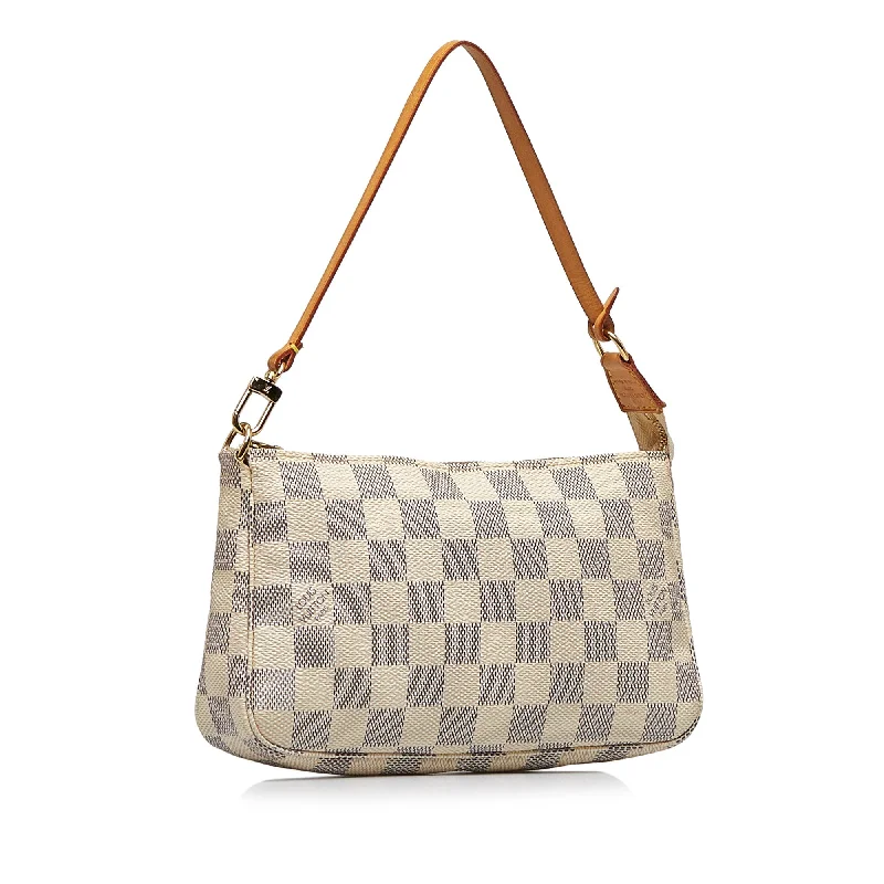 Louis Vuitton tote bags with a water - resistant coating for outdoor useLOUIS VUITTON Damier Azur Pochette Accessoires Baguette