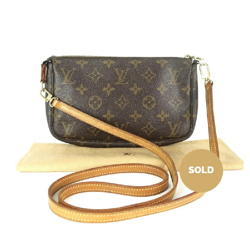 Louis Vuitton crossbody bags with a printed floral pattern for femininityPochette Accessoires Monogram Canvas Bag with Long Strap