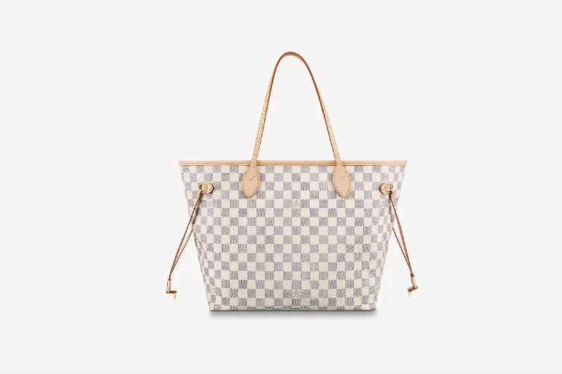 Louis Vuitton tote bags with a double - handle and shoulder - strap optionLOUIS VUITTON DAMIER AZUR NEVERFULL MM TOTE BAG