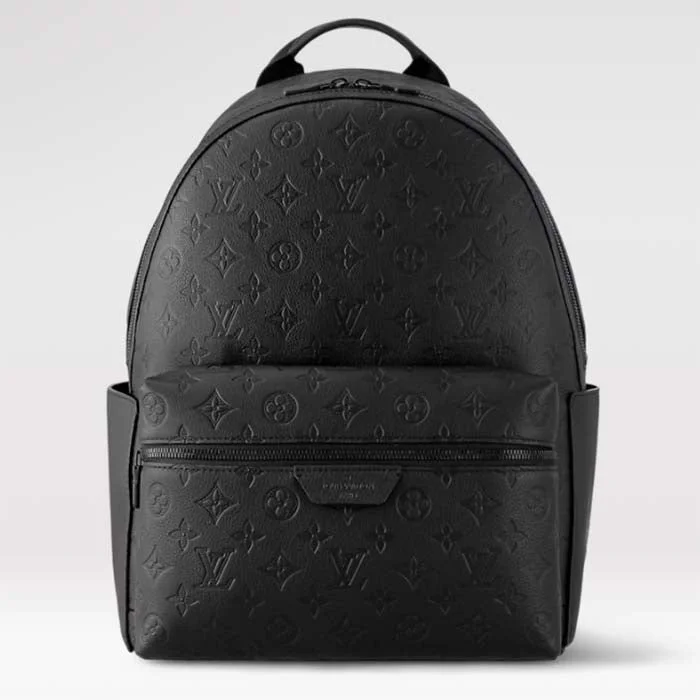 Louis Vuitton handbags with a metal - framed clasp for durabilityLouis Vuitton LV Unisex Discovery Backpack Black Calf Leather Cowhide Double Zip