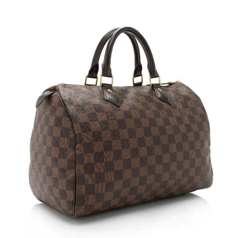 Louis Vuitton bags with a detachable mirror inside for on - the - go touch - upsLouis Vuitton Damier Ebene Speedy 30 Satchel (woWUpp)