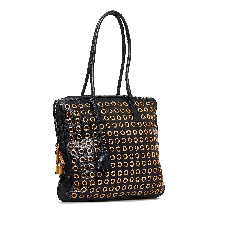 Ladies Prada Galleria bags with a detachable shoulder strapPrada Grommet Shoulder Bag FiUEnf