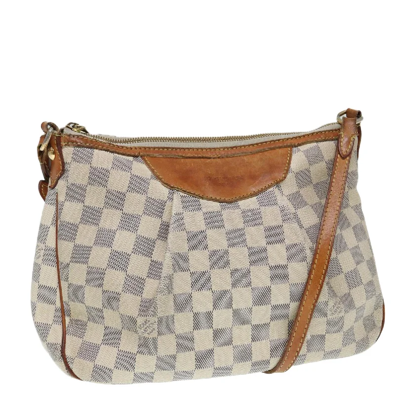 Louis Vuitton Twist bags with the iconic LV - turnlock closureLOUIS VUITTON Damier Azur Siracusa PM Shoulder Bag N41113 LV Auth 87967