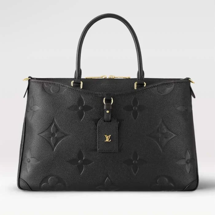 Louis Vuitton handbags with a back - zip pocket for storing valuablesLouis Vuitton Unisex Trianon MM Black Embossed Grained Cowhide Leather