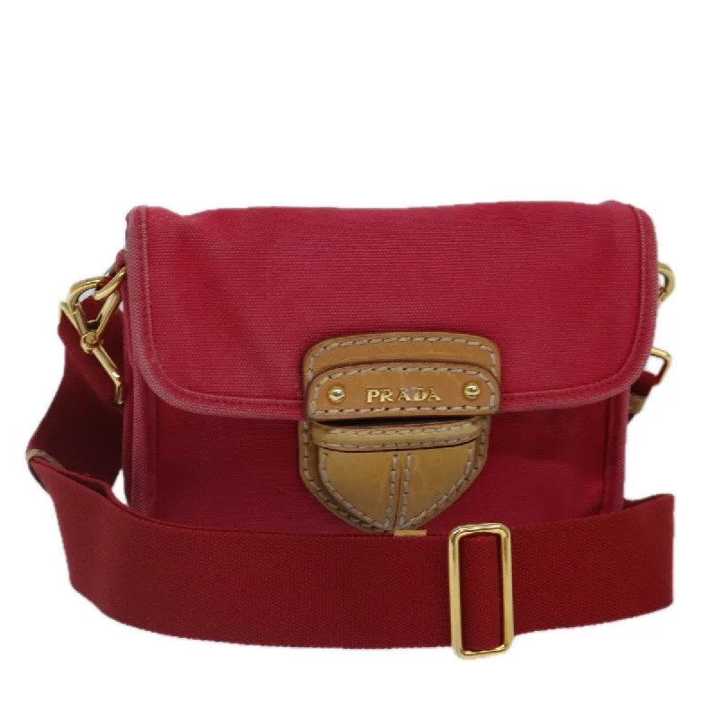 Prada tote bags with a double - handle and shoulder - strap option for easy usePRADA Shoulder Bag