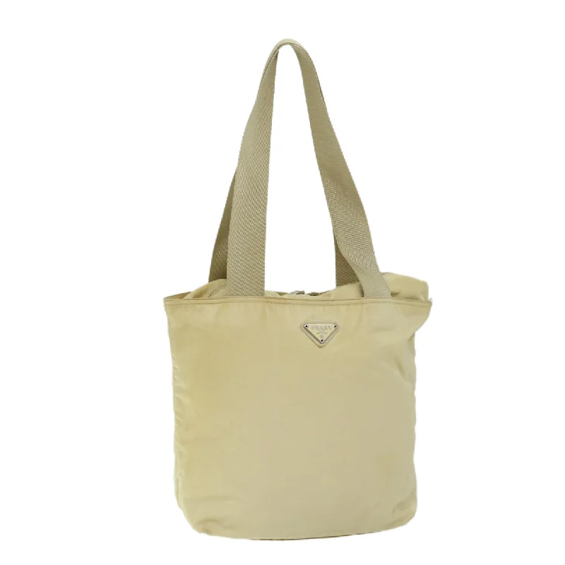 Ladies Prada handbags with a detachable wallet inside for added conveniencePRADA Shoulder Bag Nylon Cream Auth 69347