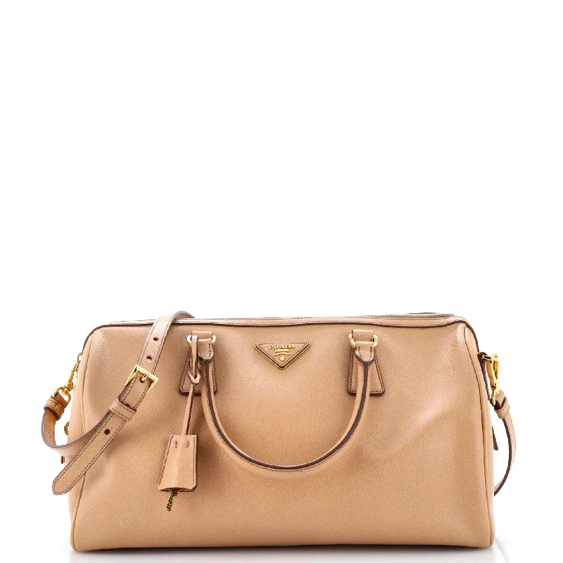 Ladies Prada Galleria bags with gold - toned hardware for a luxurious touchLux Convertible Boston Bag Saffiano Leather Medium