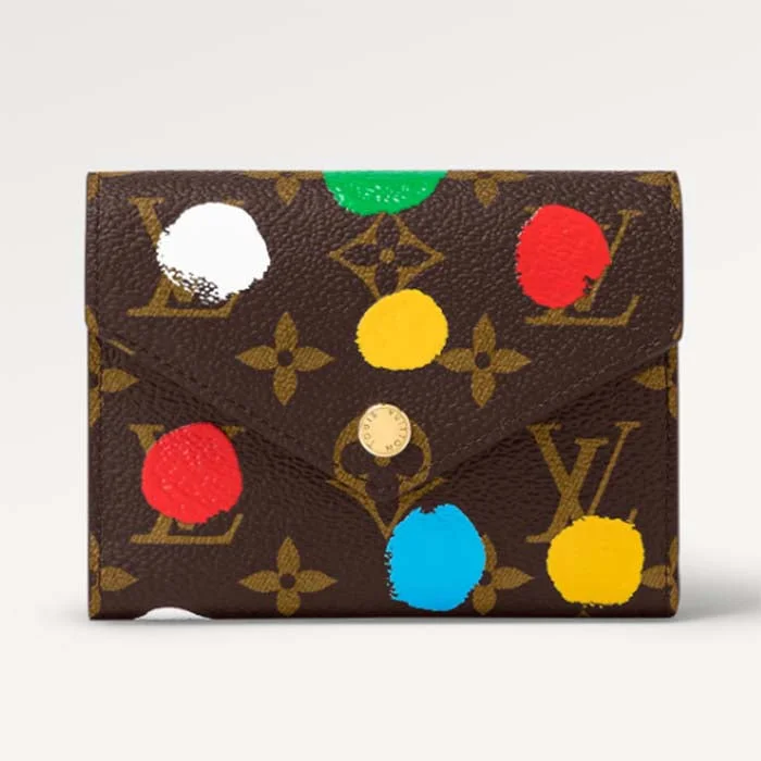 Louis Vuitton bags with a zip - around closure for enhanced securityLouis Vuitton Unisex LV x YK Victorine Wallet Monogram Coated Canvas 3D Painted Dots Print