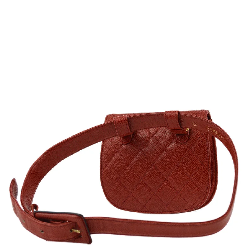 Chanel bags for women who love timeless fashionChanel Red Caviar Waist Bum Bag #75/30