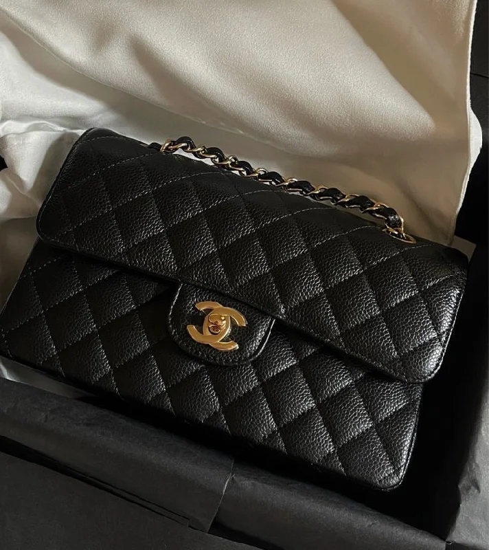 Chanel bags sale 2025CHANEL Small Classic Handbag Grained Calfskin & Gold-Tone Metal Black