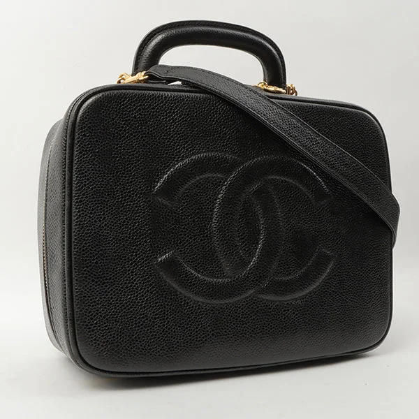 Chanel bags sale 2025Chanel Around 1997 Made Caviar Skin Cc Mark Stitch 2Way Vanity Black