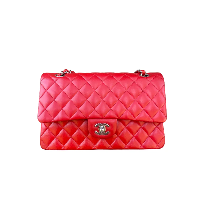 Chanel Colorful Handbag for Spring OutfitsClassic Medium Flap Lambskin Flap Red SHW