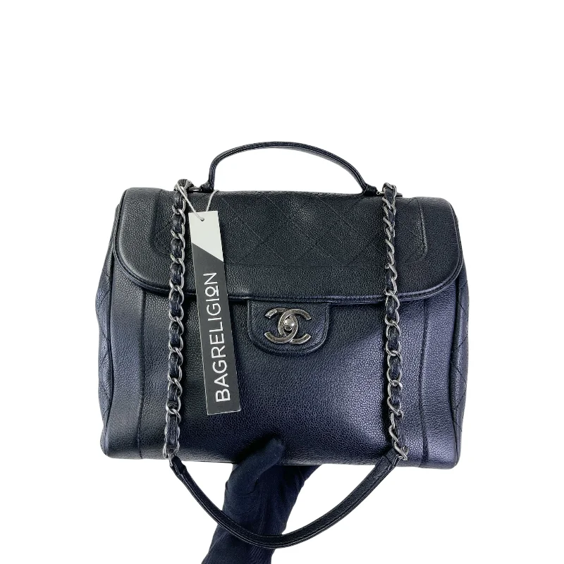 Chanel Small Crossbody Bag for TravelTop Handle Caviar Black RHW