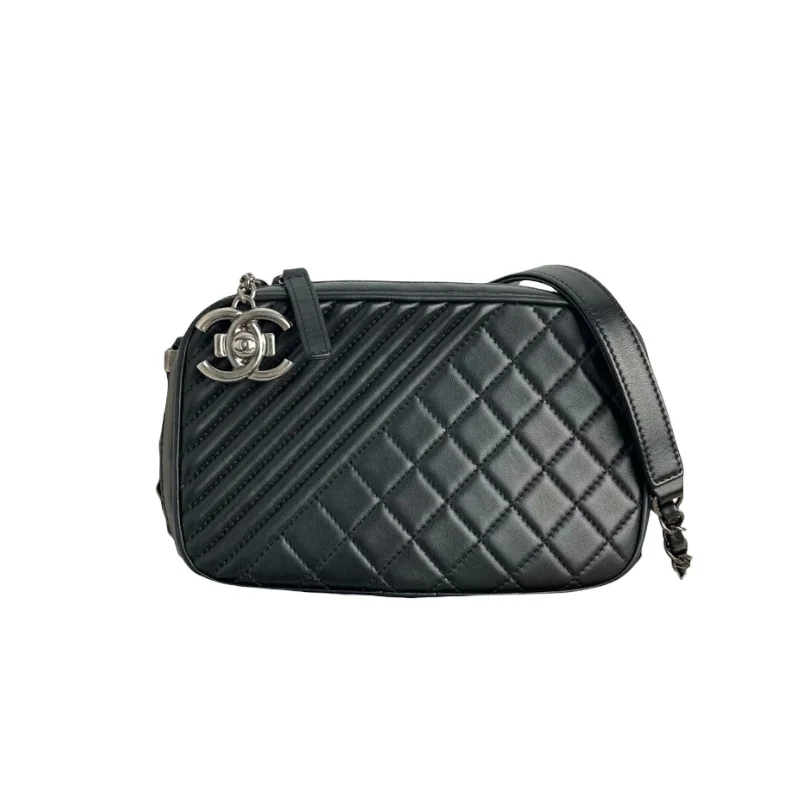 Chanel bags sale 2025Coco Boy Camera Bag Lambskin Black SHW