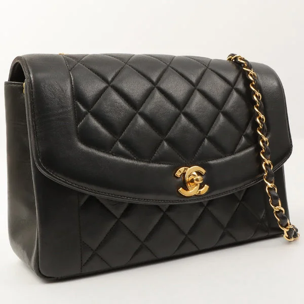 Chanel bags for women with minimalist styleChanel Around 1997 Made Diana Flap Chain Bag Black