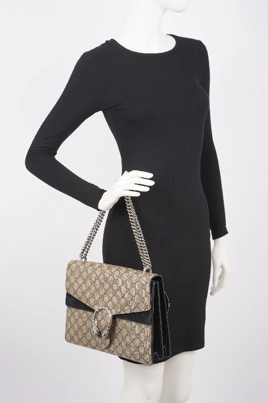 Small - sized Women Gucci shoulder bags for evening outingsGucci Womens Dionysus Supreme / Black Medium