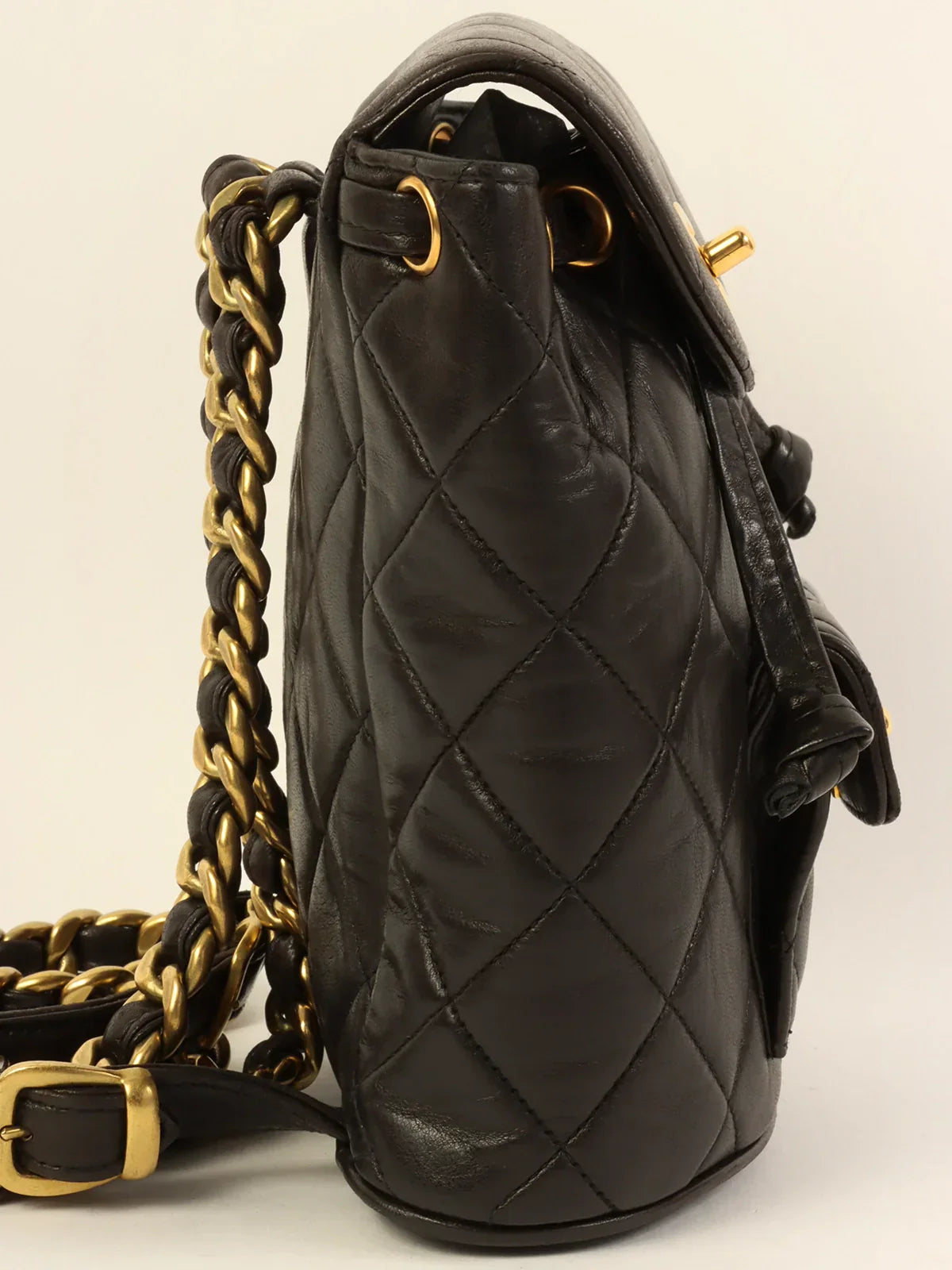 Chanel Limited Edition Handbag for CollectorsCHANEL Around 1995 Made Double Turn-Lock Backpack Mini Black