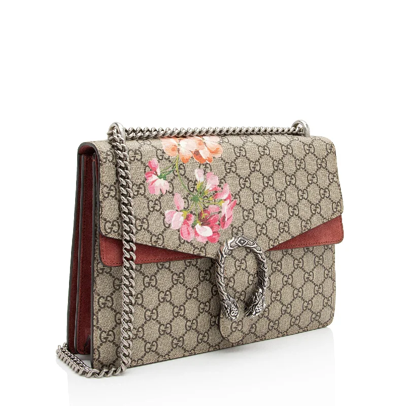 Women Gucci bags with a chain - link trim and a leather bodyGucci GG Supreme Blooms Dionysus Medium Shoulder Bag (DLwrwt)