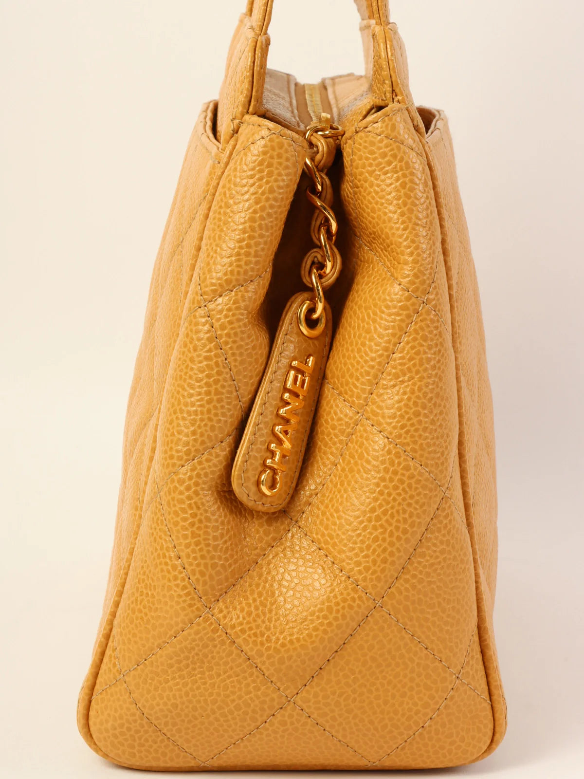 Chanel New Arrival Handbag with Gold HardwareCHANEL Around 1997 Made Cc Mark Stitch Top Handle Bag Beige