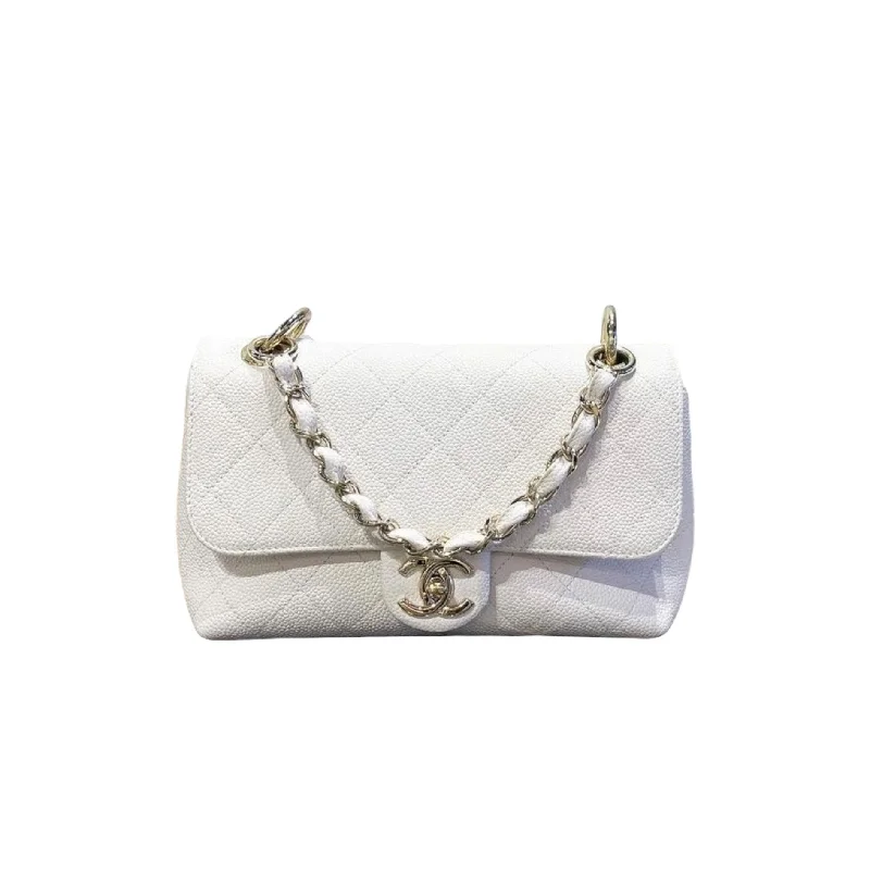 Chanel bags perfect for everyday elegQuilted Caviar Top Chain Mini White GHW