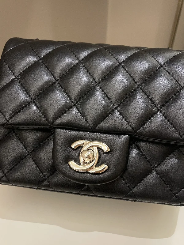 Chanel bags for the minimalist fashionChanel Classic Quilted Mini Square Black Lambskin